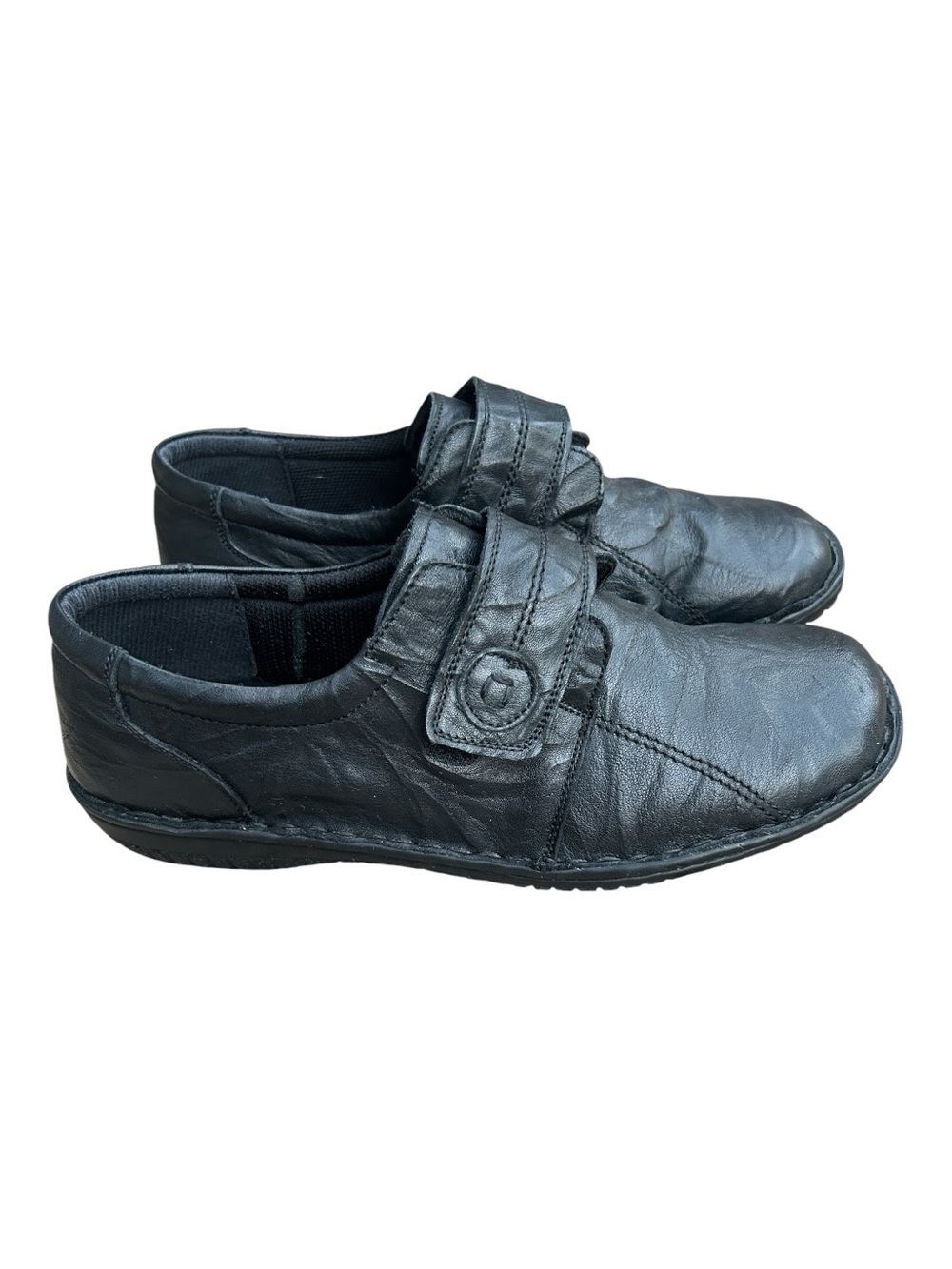 Volks Walkers Black Leather Orthotic Comfort Slip On Shoes Women's Size 41